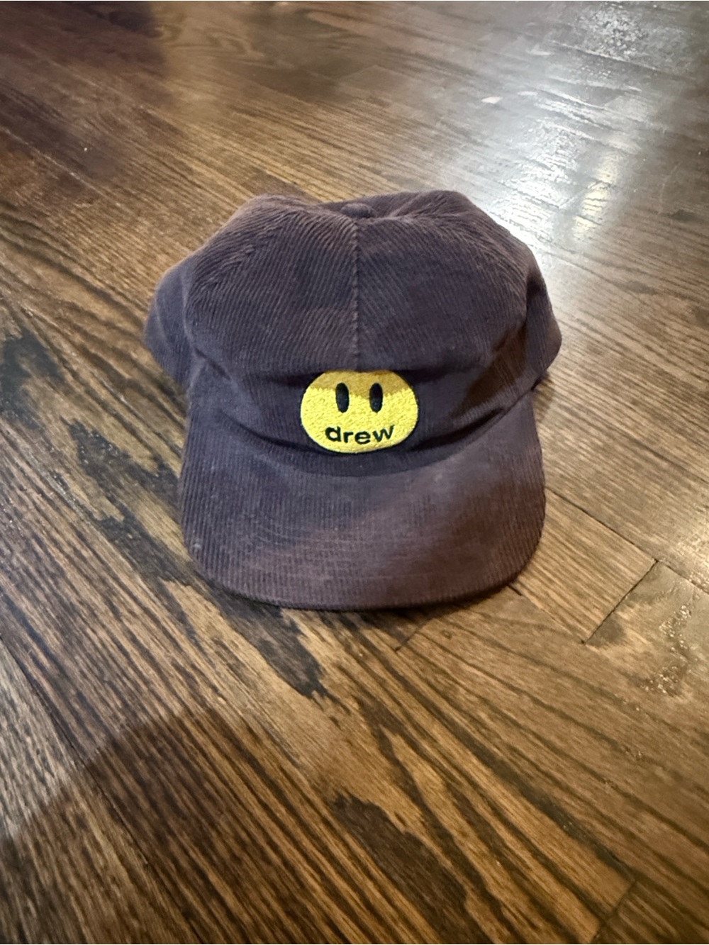 drew house Brown Corduroy Cap with Yellow Smiley Patch